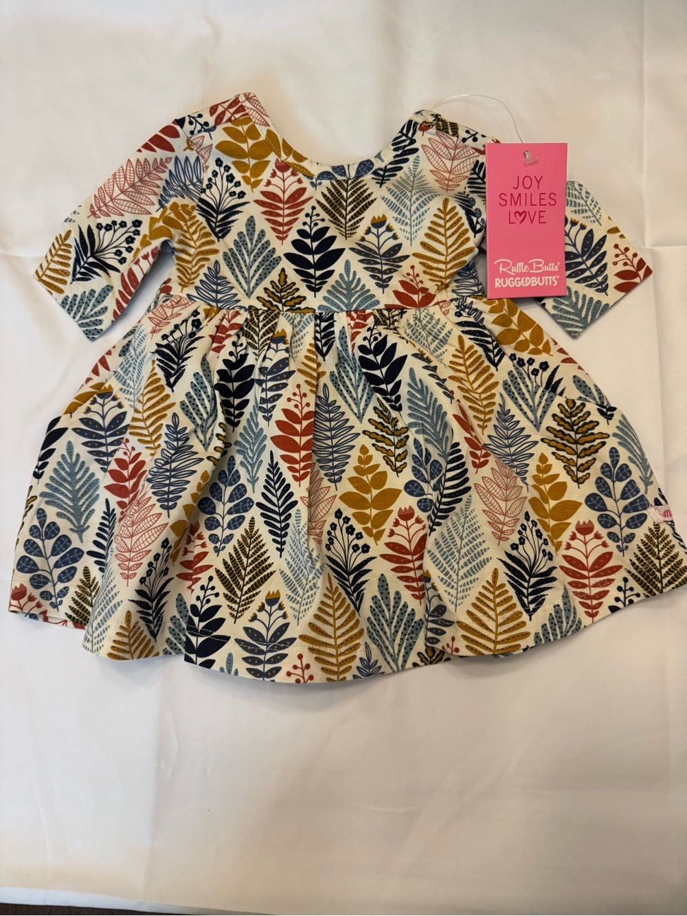 RuffleButts Happy Harvest Print Baby Twirl Dress 3–6mos